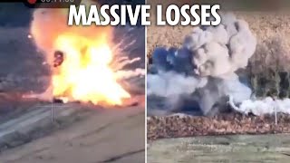 Ukrainian paratroopers blow up three Russian APCs and neutralise platoon of soldiers [upl. by Eemaj]