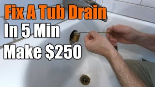 How To Fix Your Tub Stopper In 5 Minutes 250 Repair  THE HANDYMAN [upl. by Niki]