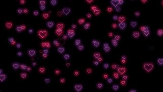 Flying Heart💜💖Heart Background  Neon Light Love Heart Background Video Loop 3 Hours [upl. by Leighland340]