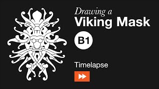 Timelapse Drawing a Viking Mask — B1 [upl. by Aztilay]