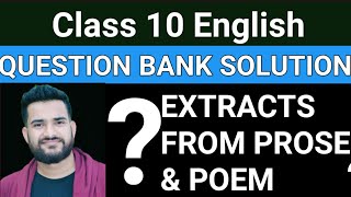 10th English Extracts from prose and Extract from poem Class 10 Question Bank Solutions for MP Board [upl. by Eilyk]