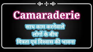 Camaraderie meaning in हिन्दी with examplesenglish viral vocabulary trending [upl. by Atteynod]