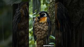 Mother bird warm up their baby birds from rain birds wildbirds mother love nature rain [upl. by Michey]