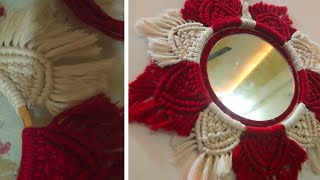 Round Macrame Mirror  Macrame boho mirror wall hanging [upl. by Yentirb549]