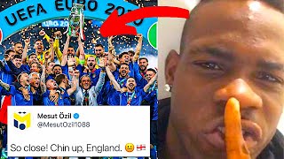 FOOTBALLERS REACT TO ITALY WINNING EURO 2020  ITALY VS ENGLAND FINAL REACTIONS [upl. by Gazo]