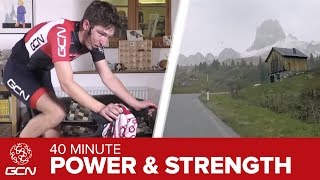 Power amp Strength Training 40 Minute Indoor Cycling Workout – Passo Giau [upl. by Fine750]