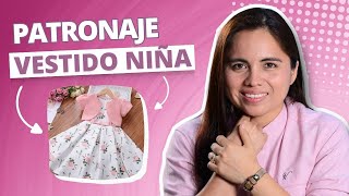 VESTIDO PARA NIÑA por talla Técnicas de patronaje para confeccionar  isabel villagomez [upl. by Kurr]