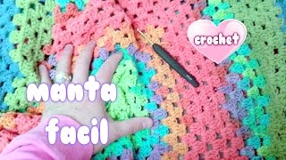 COMO HACER MANTA RAPIDA Y FACIL A CROCHET SIN COSER quotcrochet blanket for beginnersquot💗💗💗 [upl. by Moreno]