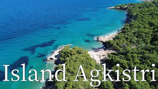 Island Agkistri Greece  by drone 4K greekislands [upl. by Alaikim]