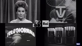 RAI 70  Inizio Tg1 in bianco e nero  Servizio 70 anni Rai  Sigla finale Tg1 1954 [upl. by Marjy]