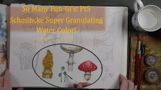 Mushys Pt 5  Learning to Paint  Watercolour Mushroom Sketchbook Session – Granulating Watercolor [upl. by Reniar]