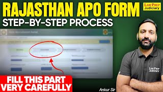 Rajasthan APO 2024 How to Fill Rajasthan APO 2024 Application Form  Step By Step Process [upl. by Tlevesoor]