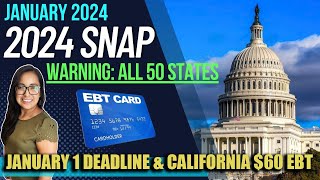 NEW 2024 SNAP UPDATE JANUARY 2024 WARNING for ALL 50 STATES MILLIONS COULD BE AFFECTED in JAN [upl. by Wenda]