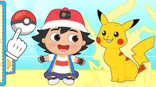 BEBÉS ALEX Y KIRA 🎇🤩 Se disfrazan de Ash y Pikachu de Pokémon [upl. by Salohci]