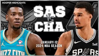 San Antonio Spurs vs Charlotte Hornets Full Game Highlights  Jan 12  2024 NBA Season [upl. by Herstein762]