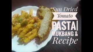 Sun Dried Tomato Pasta  Mukbang amp Recipe [upl. by Costanza]