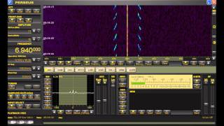 6940 KHz X06 Shortwave Numbers Spook Station Received in Michigan Perseus SDR [upl. by Arada]