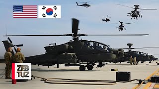 US Army amp South Korean Forces Test Apache Helicopters in Joint Combat Exercise [upl. by Ramalahs116]