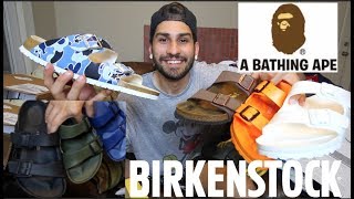 BIRKENSTOCK COLLECTIONUNBOXINGREVIEW BAPE EVA CORK ARIZONA STYLE MEN [upl. by Yvi]