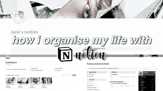 how i organise personal and school work with notion  janes journal [upl. by Nerred]