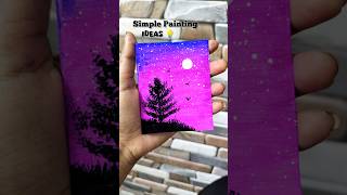 Simple Painting Ideas trending canvas painting viralvideo [upl. by Nyraa]