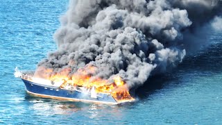 Massive Fire Breaks Out on Yacht [upl. by Budde]