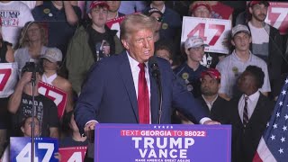 2024 Election  Former President Donald Trump talks tariffs deportation and more at Atlanta rally [upl. by Nalor590]