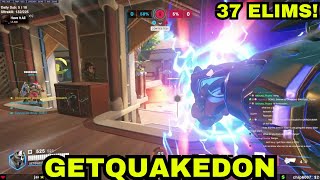 37 Elims GETQUAKEDON INSANE DOOMFIST GAME OVERWATCH 2 SEASON 12 [upl. by Llekcir]