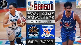 MPBL HIGHLIGHTS ABRA WEAVERS VS MANILA SV BATANG SAMPALOC SGA MAY 21 2024 [upl. by Carlotta]