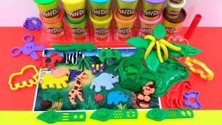 Play Doh Safari Playset Jungle Pets Animal Playdough Toys [upl. by Aielam]