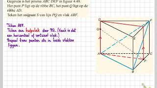 Getal en Ruimte havo D 42 D Tekenen snijpunt lijn en vlak [upl. by Hadria934]