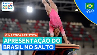 JOGOS PANAMERICANOS  REBECA ANDRADE LIDERA O BRASIL NO SALTO [upl. by Anehta]