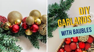 DIY Christmas Ornament Garland Tutorial  3 Ways To Decorate With Garlands [upl. by Flossie]