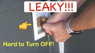 Leaky Outdoor Faucet Repair  Hard to Turn OFF Stem Washer Replacement [upl. by Issac]