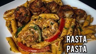 JERK SHRIMP RASTA PASTA RECIPE  HOW TO MAKE PASTA  RASTA PASTA [upl. by Eahsel61]