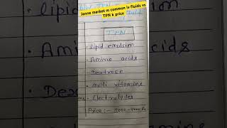 Defferent bw iv fluid vs TPN medicine mbbs drugeducation drugeducation [upl. by Anisamot]