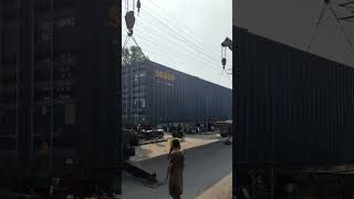 What happened when a container pick up from the trailer short seniorworking creativevideo [upl. by Adnilemre]