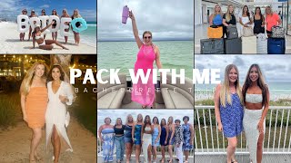 PACK WITH ME  Whats in my Makeup Bag Beach Trip Necessities Bachelorette Trip Packing Vacation [upl. by Kallick54]