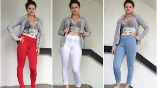 TRY ON HAUL High Waist JeansJeggings [upl. by Lisetta]