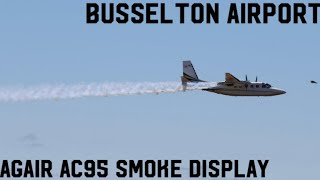 Agair AC95 Smoke display at Busselton airport RW21 BusseltonBusselton [upl. by Toiboid373]