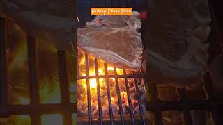 Grilling Tbone Steak with Charcoal Grill tbone steak shortsfeed shorts [upl. by Dnomar486]