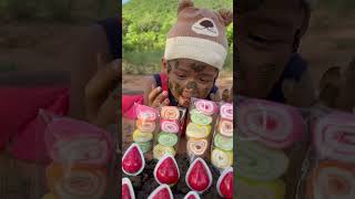 candy funny mukbang challenge comedy bushcraft camping outdoors primitivesurvival cute [upl. by Campman]