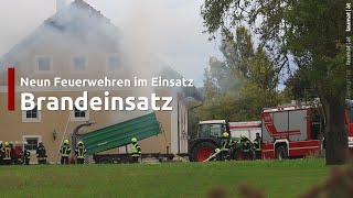 Neun Feuerwehren bei Brand in einem Hackschnitzelbunker in Hargelsberg im Einsatz [upl. by Forrester]