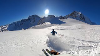 Ski Chamonix 012024  Day2  Powder Vallee Blanche part1 [upl. by Adnertal769]