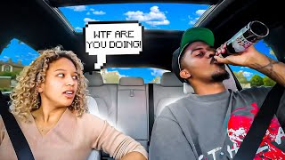 DRINKING AND DRIVING PRANK ON GIRLFRIEND gets crazy [upl. by Andreas]