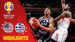 USA v Greece  Highlights  FIBA Basketball World Cup 2019 [upl. by Acinahs]