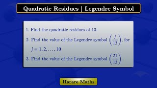 Number Theory  Quadratic Residues [upl. by Airenahs]