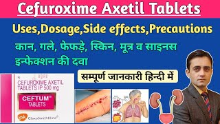 Cefuroxime axetil tablets ip 250 mg uses dosage side effects in hindi  Ceftum 500 uses  Cefakind [upl. by Shipman]