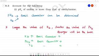 i pKb of aniline is more than that of methylamine [upl. by Etaner]