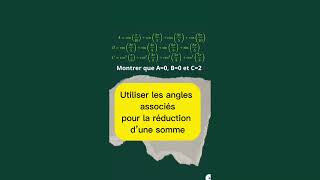 Trigonométrie les angles associés pour la réduction de somme Classe de Première S [upl. by Aala973]